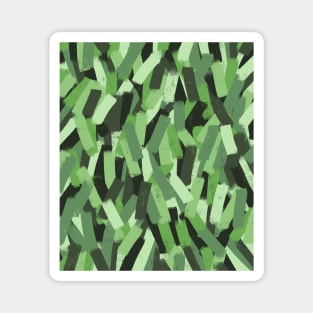 Painted Style Green Camo in Smudgy Brush Stroke Stripes Magnet