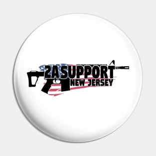 2A Support New Jersey USA Pin