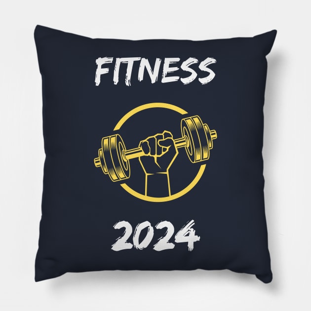 Fitness 2024 Pillow by Rc tees