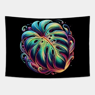 Monstera plant abstract Tapestry