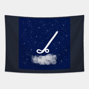 Stick, golf, hockey, sport, club, technology, light, universe, cosmos, galaxy, shine, concept Tapestry