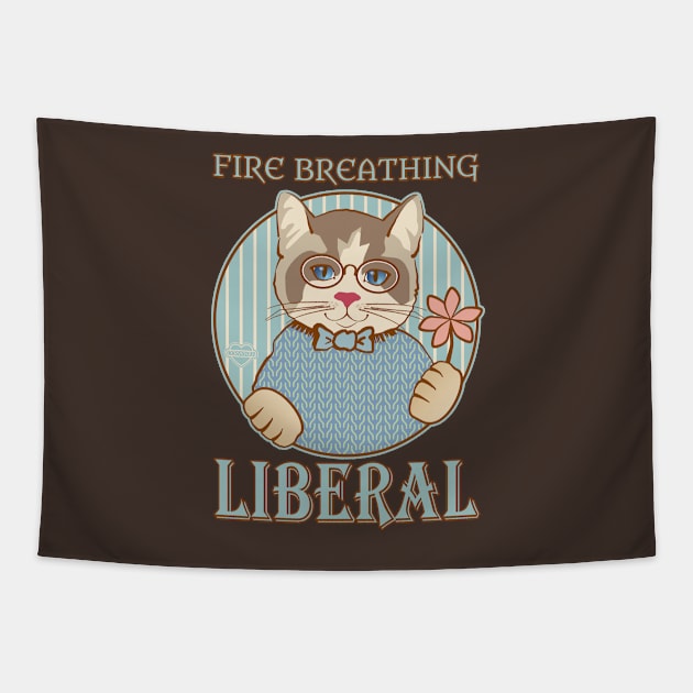 Fire Breathing Liberal Tapestry by Sue Cervenka