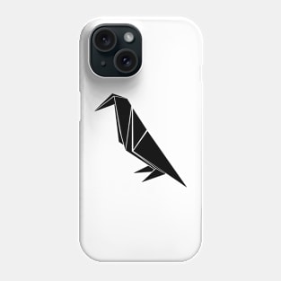 Graphic design origami crow black and white t-shirt Phone Case