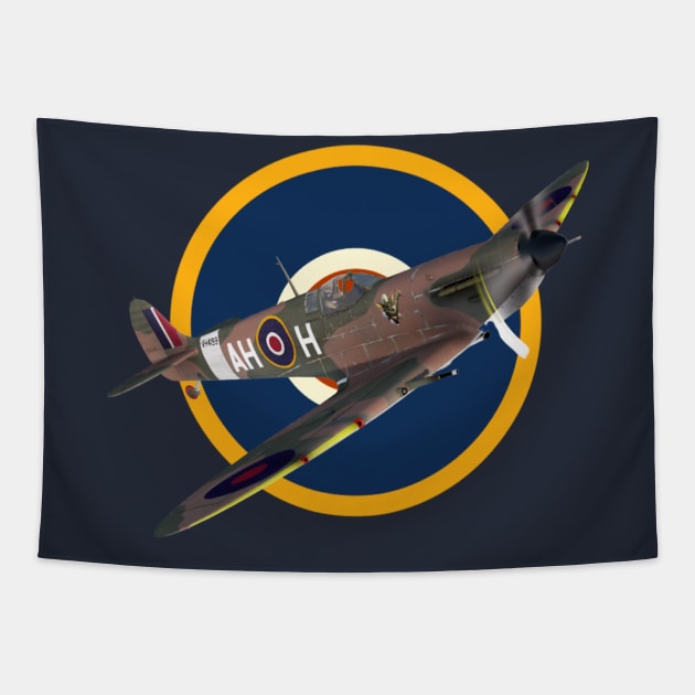 Vintage Spitfire UK Royal Air Force Roundel Tapestry by Teessential