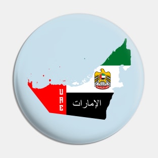 United Arab Emirates flag & map Pin