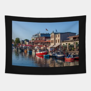 Fishing boats, Alter Strom, Warnemünde, Rostock, Mecklenburg-Western Pomerania Tapestry