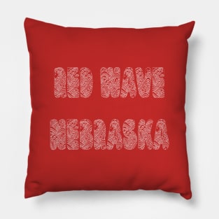 Red Wave Nebraska Pillow