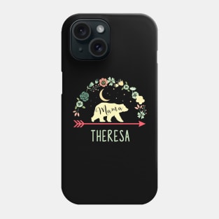 Theresa Name Gift Floral Personalized Mama Bear Phone Case