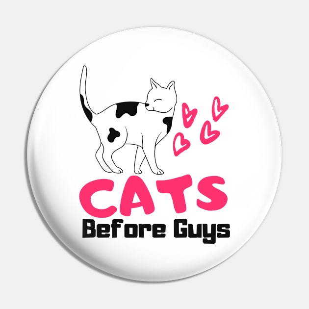 Cat Lovers Women Cats Instead Of Men Fun Pin by Foxxy Merch