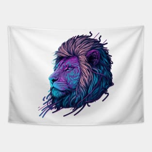 Glowing Lion Face Tapestry