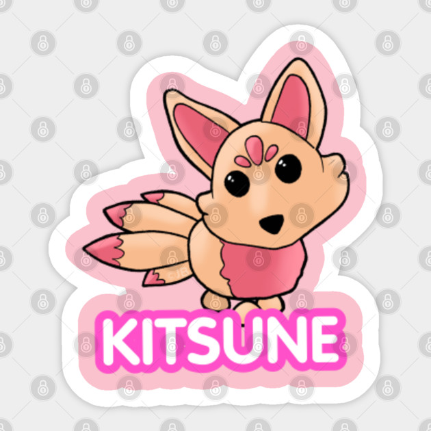 Cute Kitsune With Text Adopt Me Sticker Teepublic