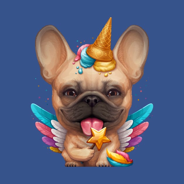 Fawn French Bulldog Ice Cream Unicorn by stonemask