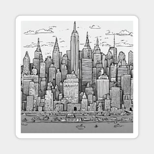 NYC doodle art Magnet