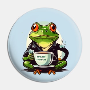 Frog and a cup of tea Pin