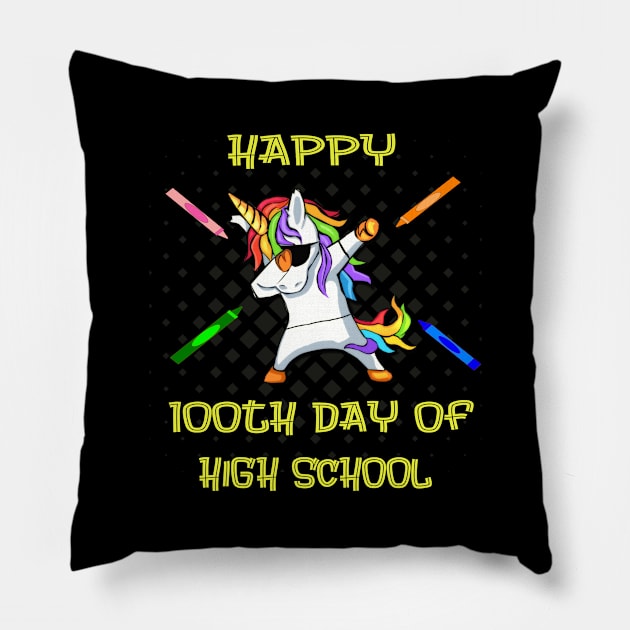 Happy 100th Day Of High School Pillow by familycuteycom