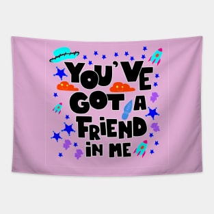 pink frienship Tapestry