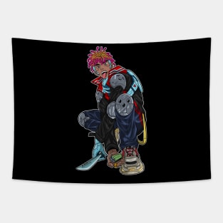 Dreadlock swordman cyberpunk Tapestry