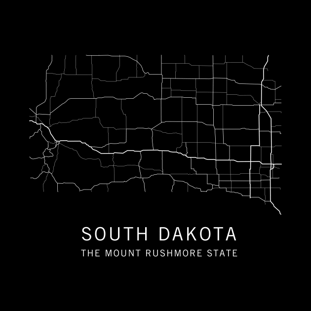 South Dakota State Road Map by ClarkStreetPress