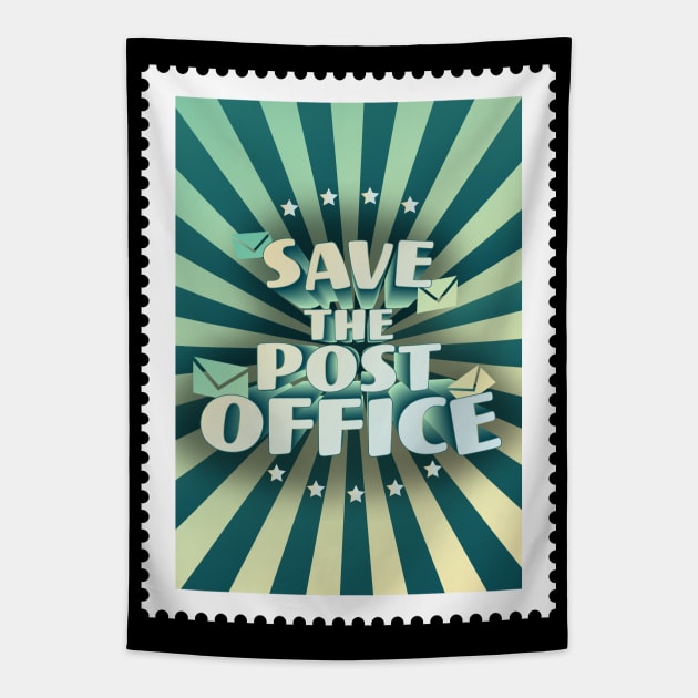 Save The Post Office Tapestry by OrangeMonkeyArt