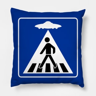 UFO Abduction Road Sign Pillow