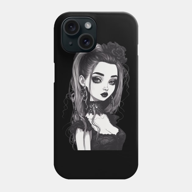 Goth Black is my Happy Color Phone Case by animegirlnft