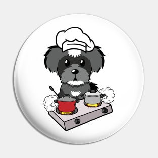 Funny schnauzer is cooking Pin