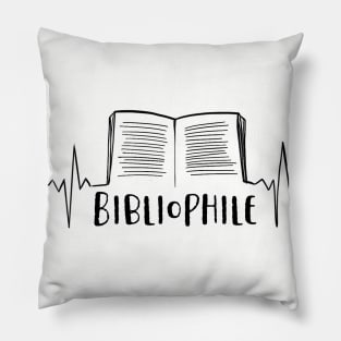 Bibliophile: book and heartbeat Pillow