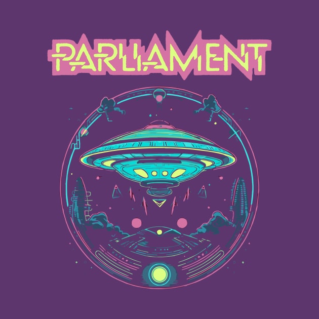 Parliament Funkadelic Retro Mothership UFO Rock Funk Throwback by robotbasecamp