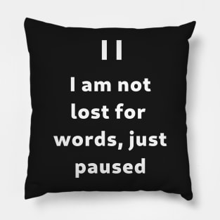 I am not lost for words, just paused Pillow