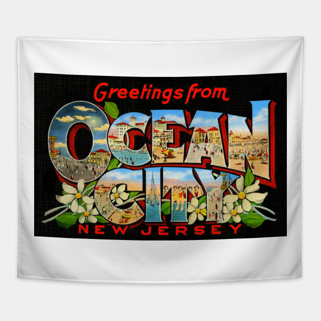 Greetings from Ocean City, New Jersey - Vintage Large Letter Postcard