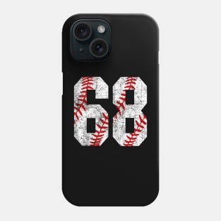 Vintage #68 Baseball Laces Baseball Mom Jersey Love Baseball Phone Case