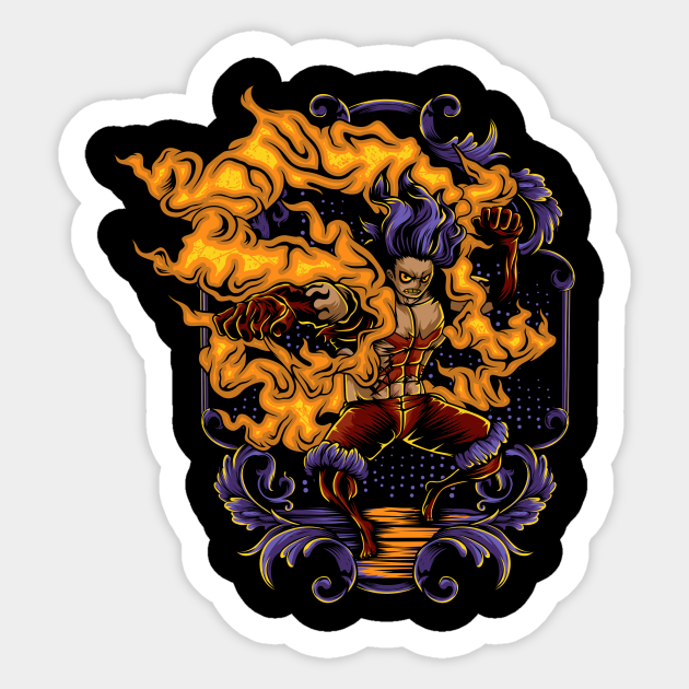 Monkey D Luffy Snake Man Anime Characters Sticker Teepublic Baby ace and his ,,grandfather, monkey d. monkey d luffy snake man