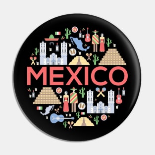 Mexico doodle concept Pin