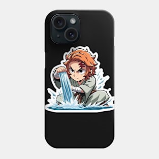 Tanjiro training under a waterfall Phone Case