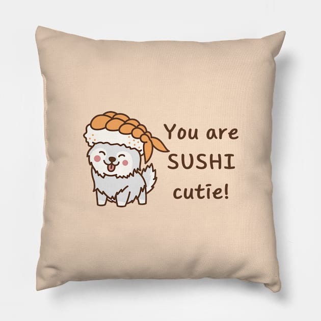 Sushi Cutie Pillow by Random Prints