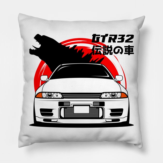 JDM Front R32 Pillow by GoldenTuners