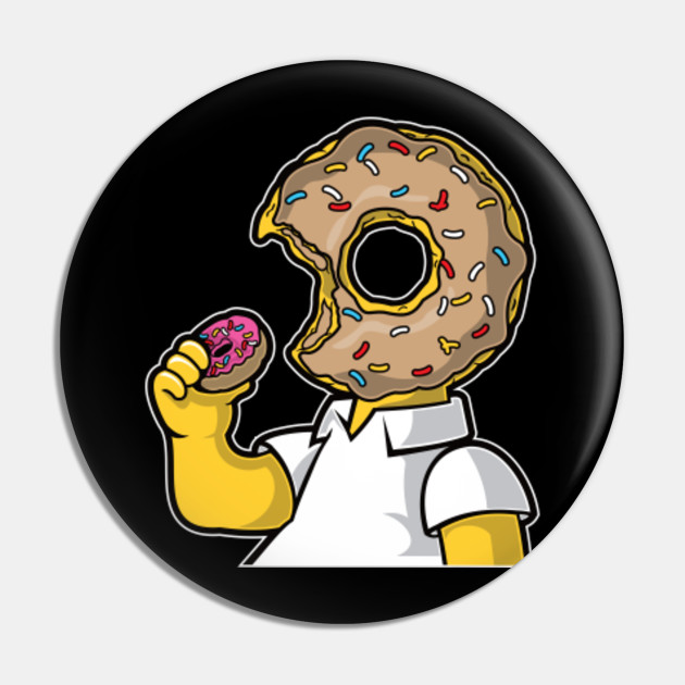 Donut Head Homer Simpson Likes Donuts Homer Simpson Pin Teepublic