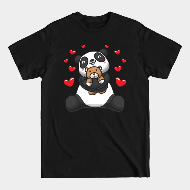 Discover Panda Bear With Stuffed Animal Kawaii - Panda Bear - T-Shirt