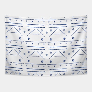 Geometric Blue Tapestry