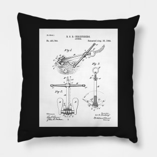 Ships Anchor Patent - Anchor Art - Black And White Pillow