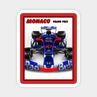 Monaco Grand Prix Auto Road Racing Modern Print Magnet