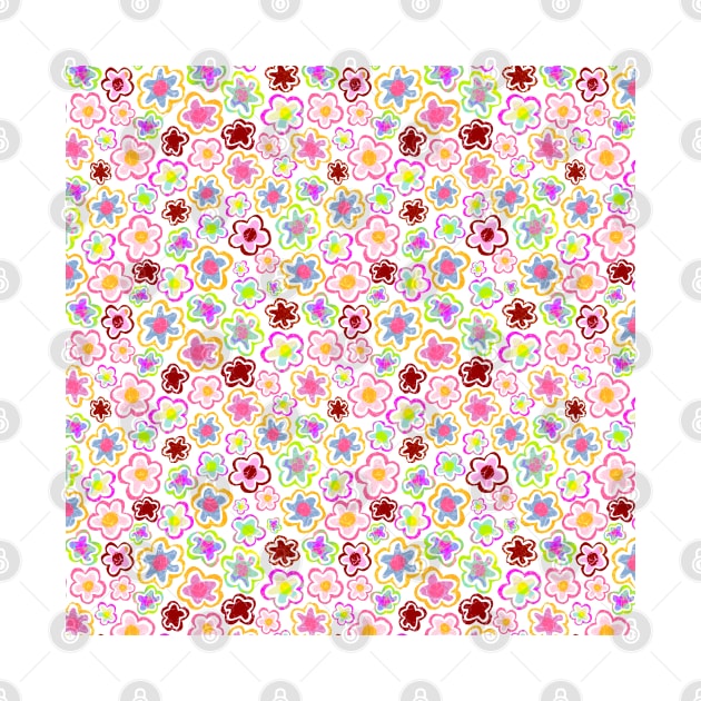 Colorful Hand-Drawn Flower Pattern by OneL Design