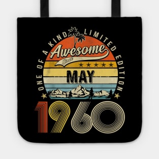 Awesome Since May 1960 Vintage 63rd Birthday Tote