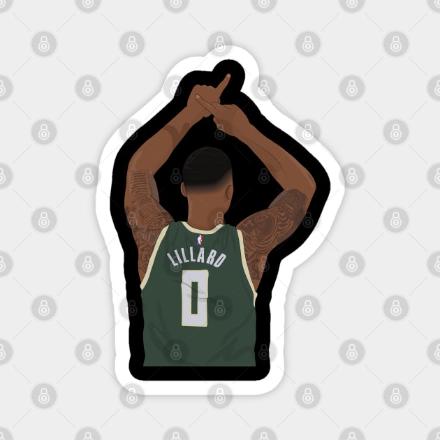 Damian Lillard digital illustration Magnet by fmmgraphicdesign