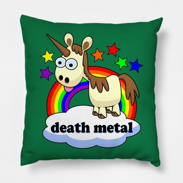 death metal unicorn Pillow by DavesTees