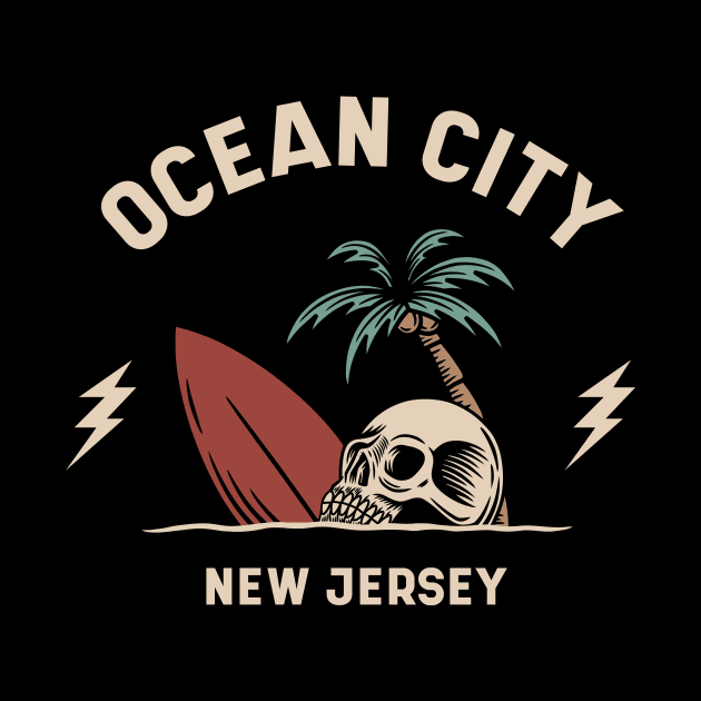 Vintage Surfing Ocean City, New Jersey by SLAG_Creative