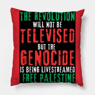 The Revolution Will Not Be Televised But The Genocide Is Being Livestreamed - Flag Colors - White and Blue - Double-sided Pillow