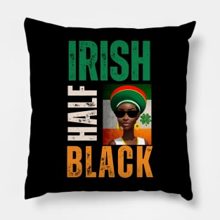 Half Irish Half Black St. Patricks Day Pillow