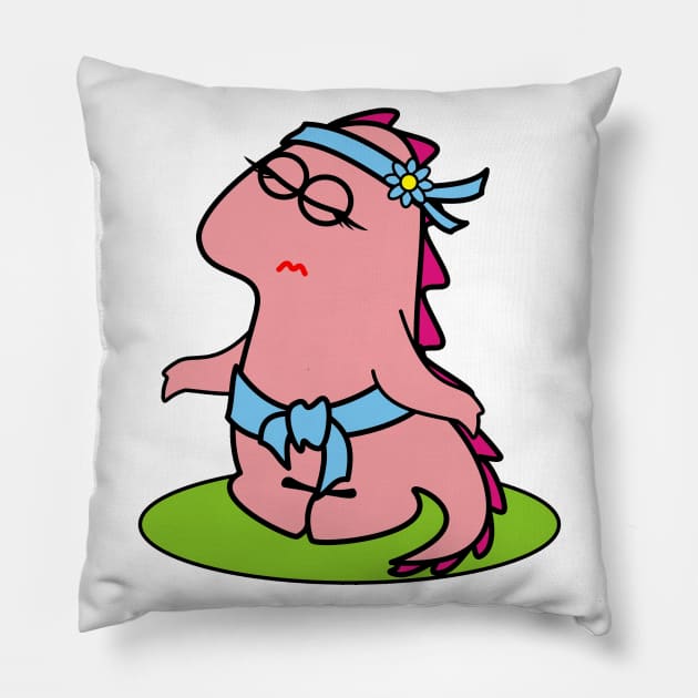 Yoga dragon girl Pillow by Atrixy