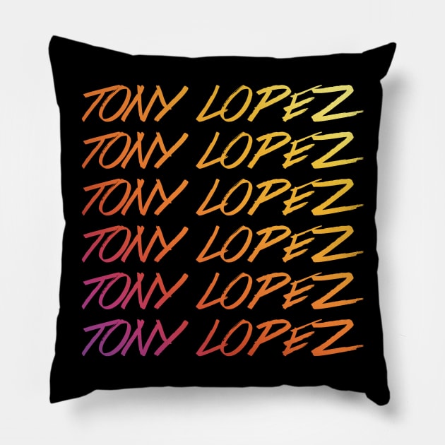 Tony Lopez Logo name rainbow - Tiktok Lopez brothers Pillow by Vane22april